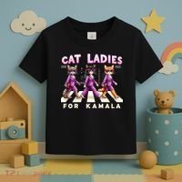 Cat Ladies For Kamala Voting Kamala Harris 2024 Cat Lover Toddler T-Shirt thumb 3
