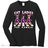 Cat Ladies For Kamala Voting Kamala Harris 2024 Cat Lover Women's Long Sleeve Shirt thumb 0