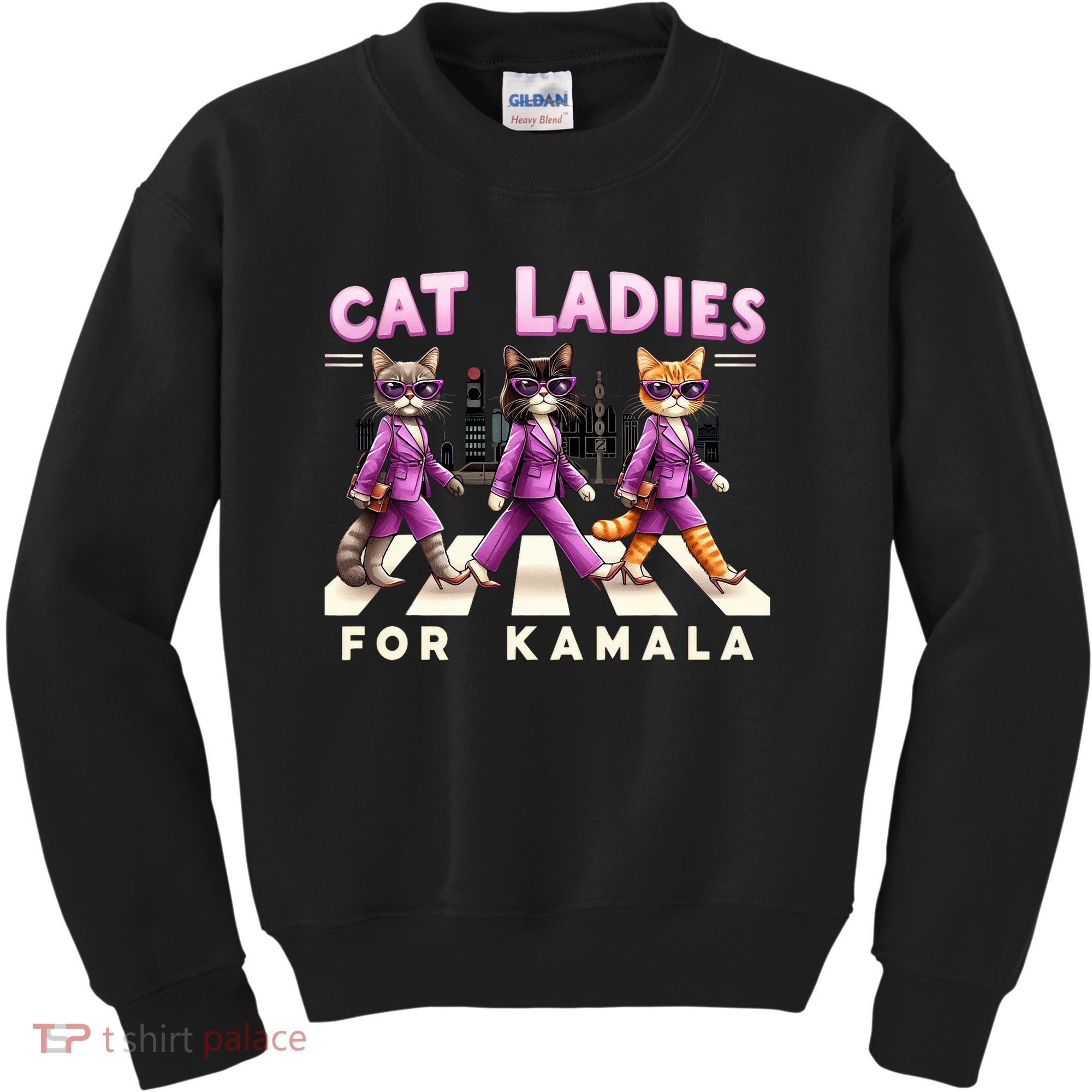 Cat Ladies For Kamala Voting Kamala Harris 2024 Cat Lover Kids Sweatshirt