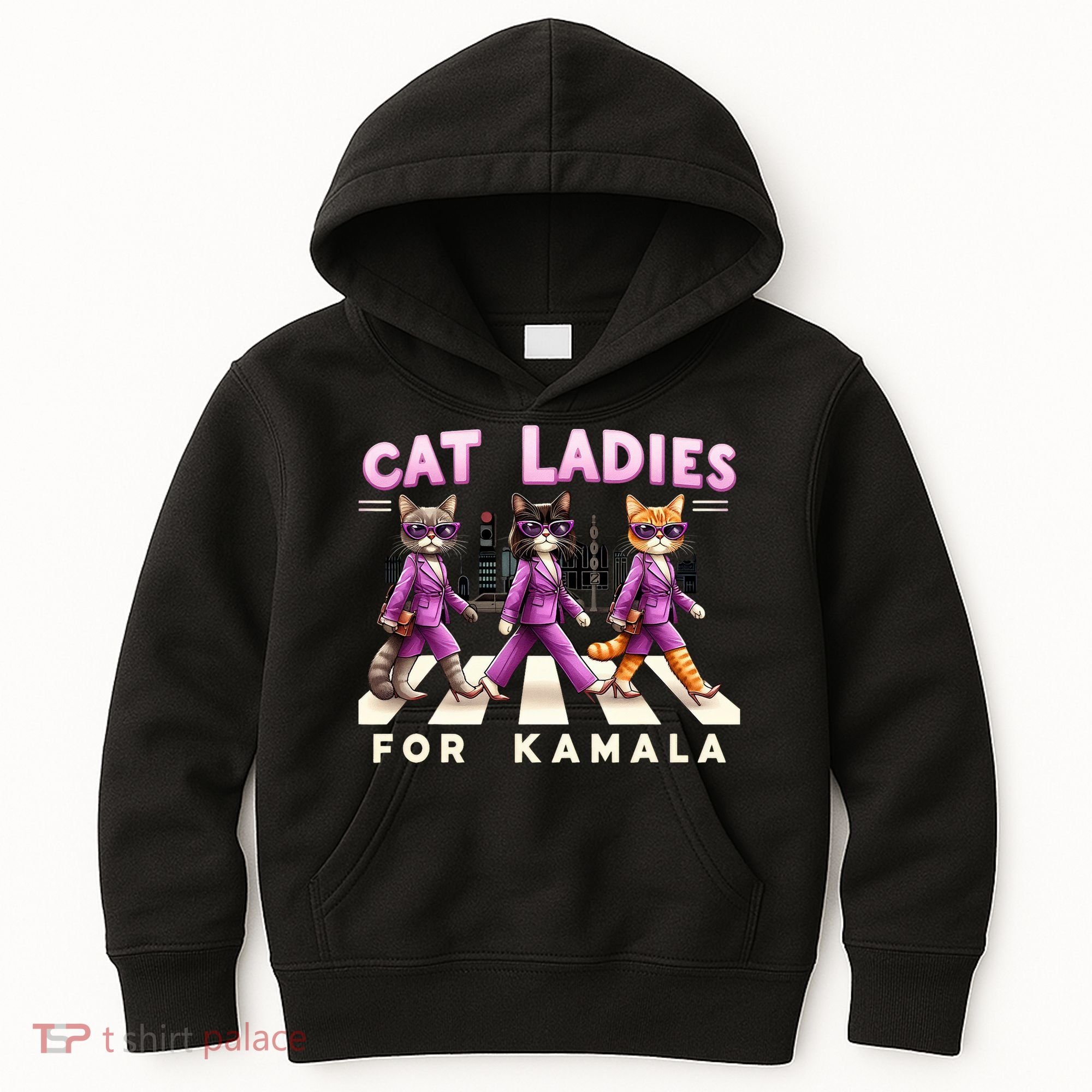 Cat Ladies For Kamala Voting Kamala Harris 2024 Cat Lover Kids Hoodie