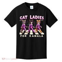 Cat Ladies For Kamala Voting Kamala Harris 2024 Cat Lover Kids T-Shirt thumb 0
