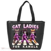Cat Ladies For Kamala Voting Kamala Harris 2024 Cat Lover Tote Bag thumb 0