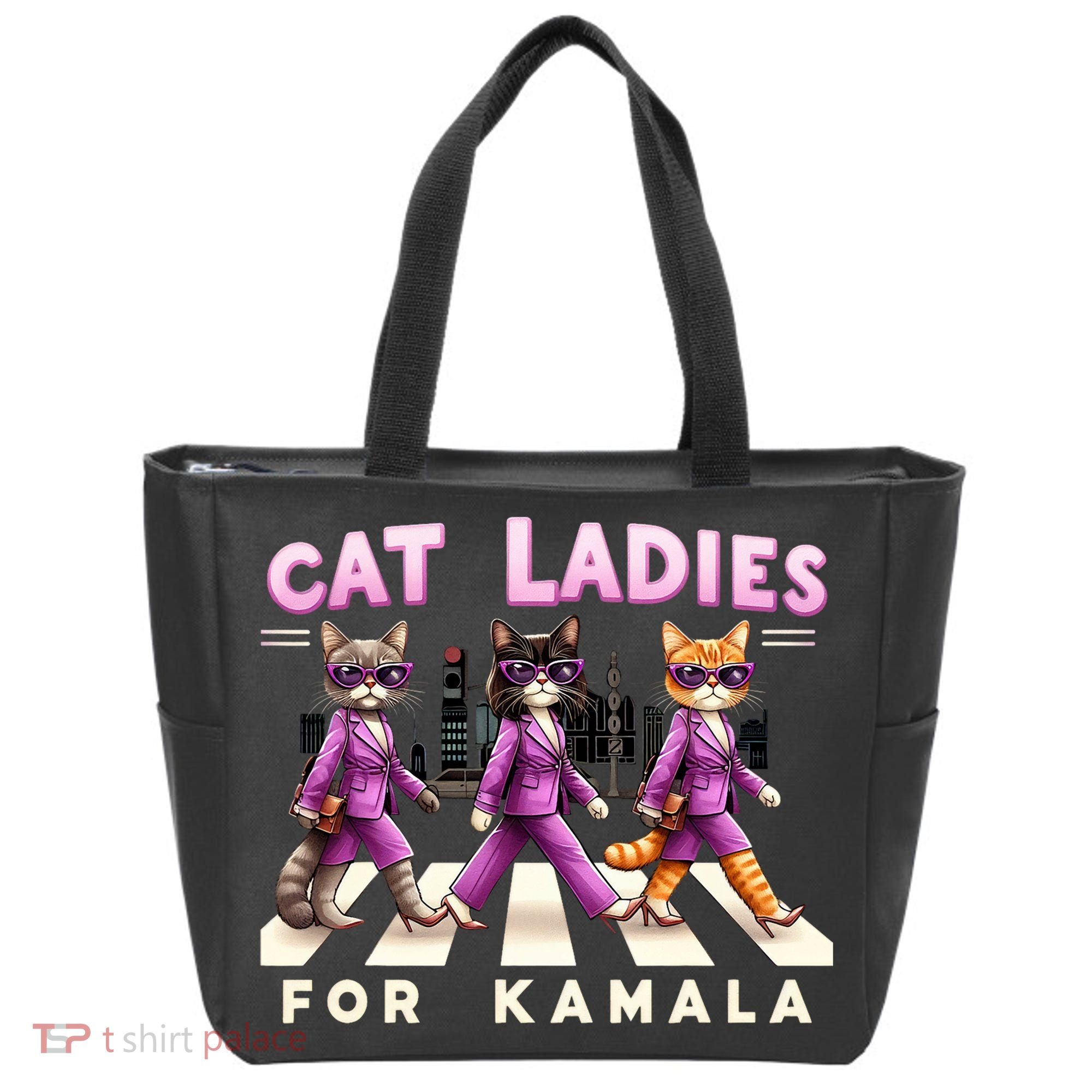 Cat Ladies For Kamala Voting Kamala Harris 2024 Cat Lover Tote Bag