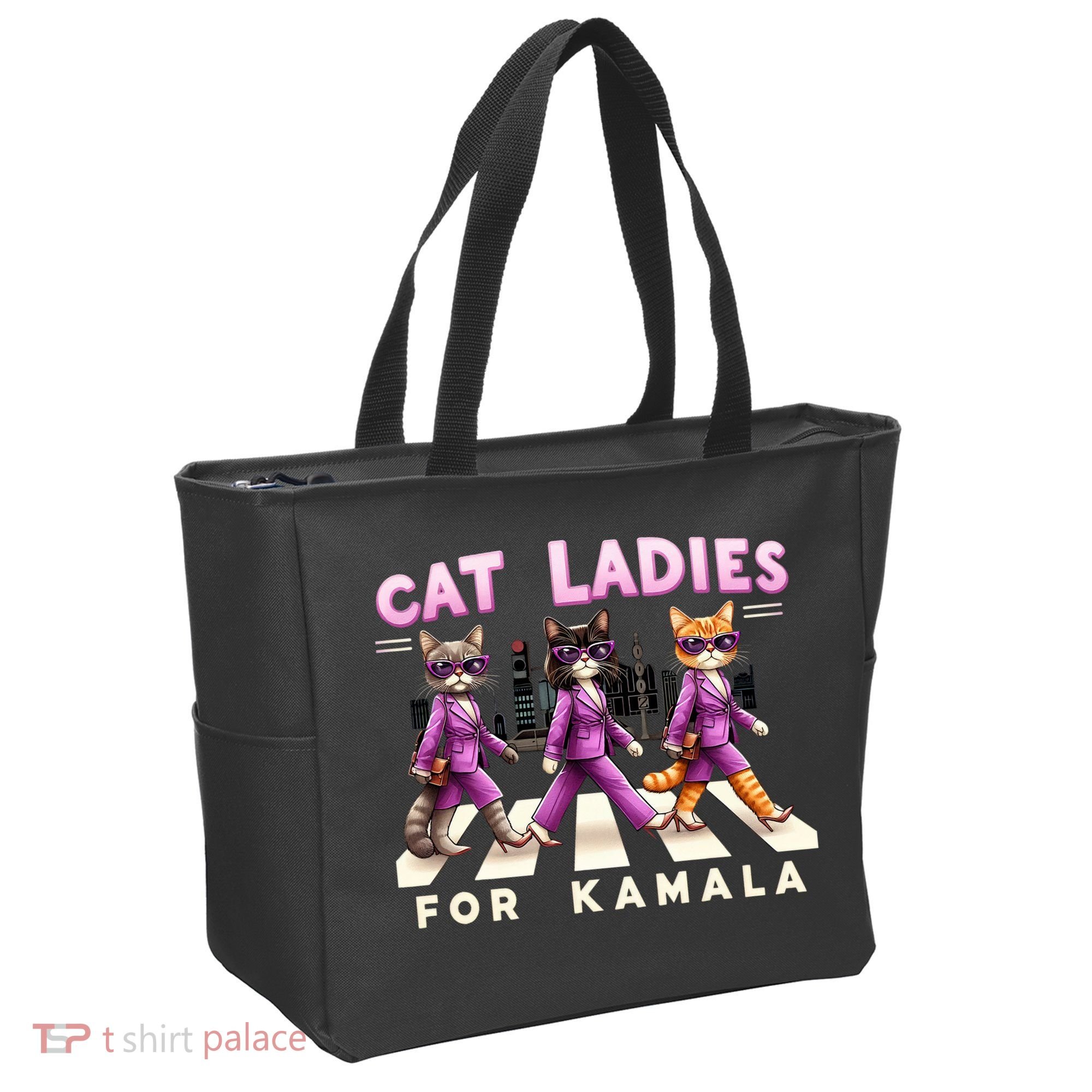 Cat Ladies For Kamala Voting Kamala Harris 2024 Cat Lover Tote Bag