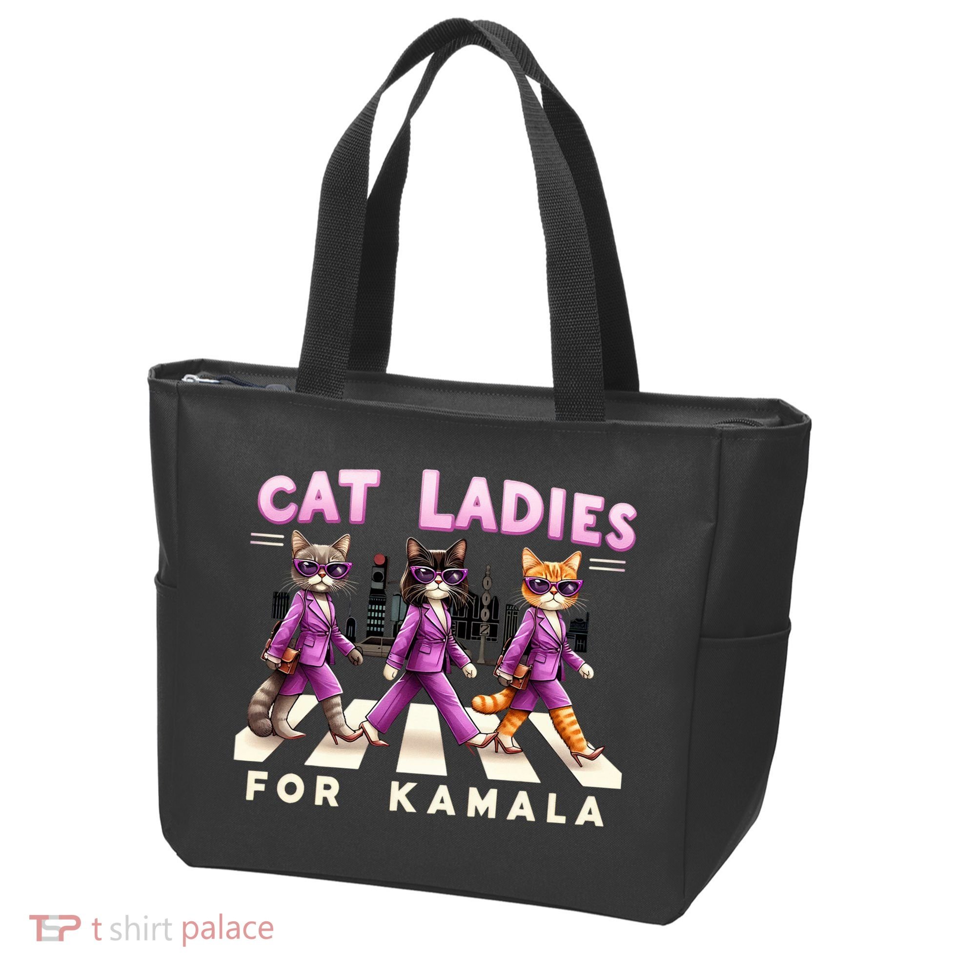 Cat Ladies For Kamala Voting Kamala Harris 2024 Cat Lover Tote Bag