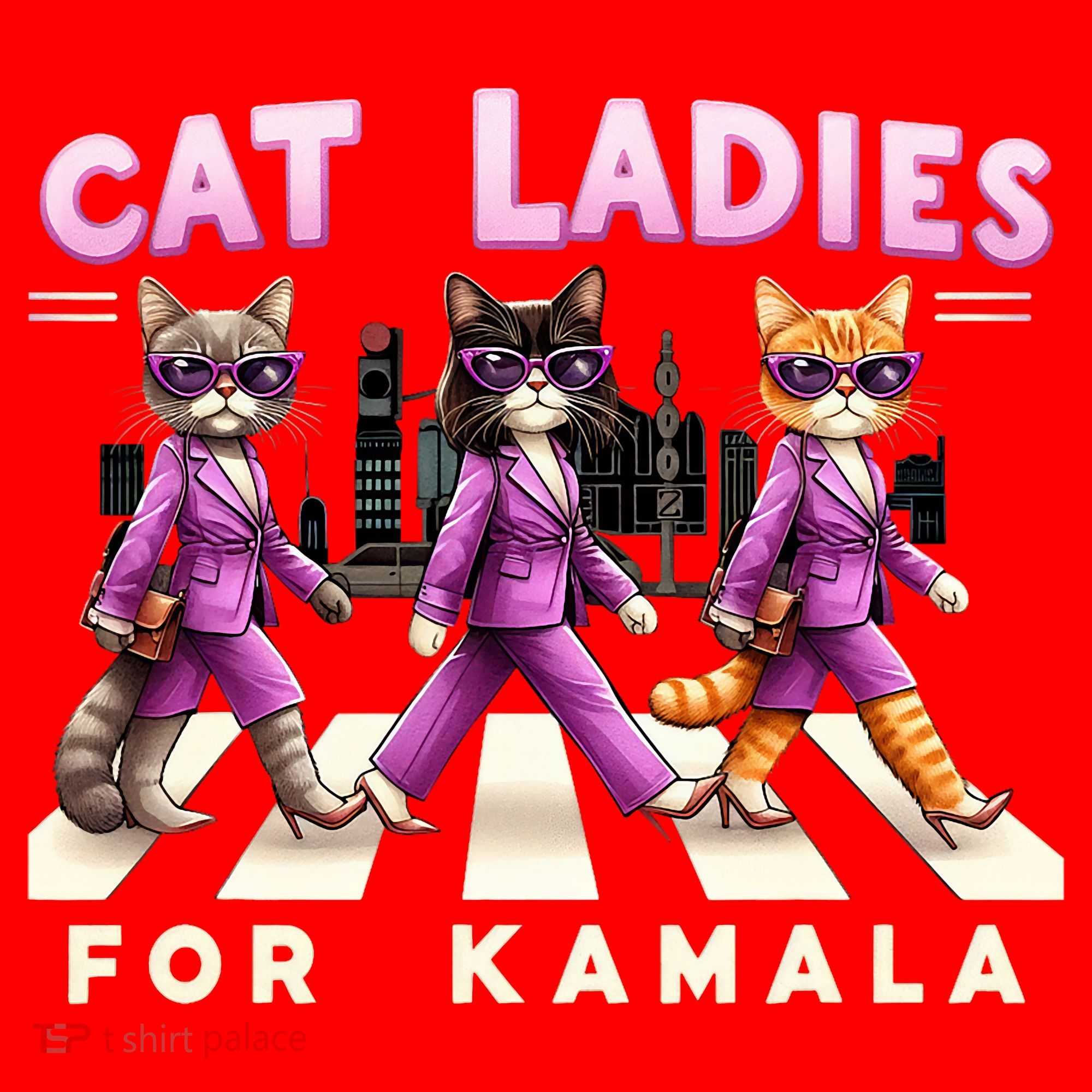 Cat Ladies For Kamala Voting Kamala Harris 2024 Cat Lover Santa Hat