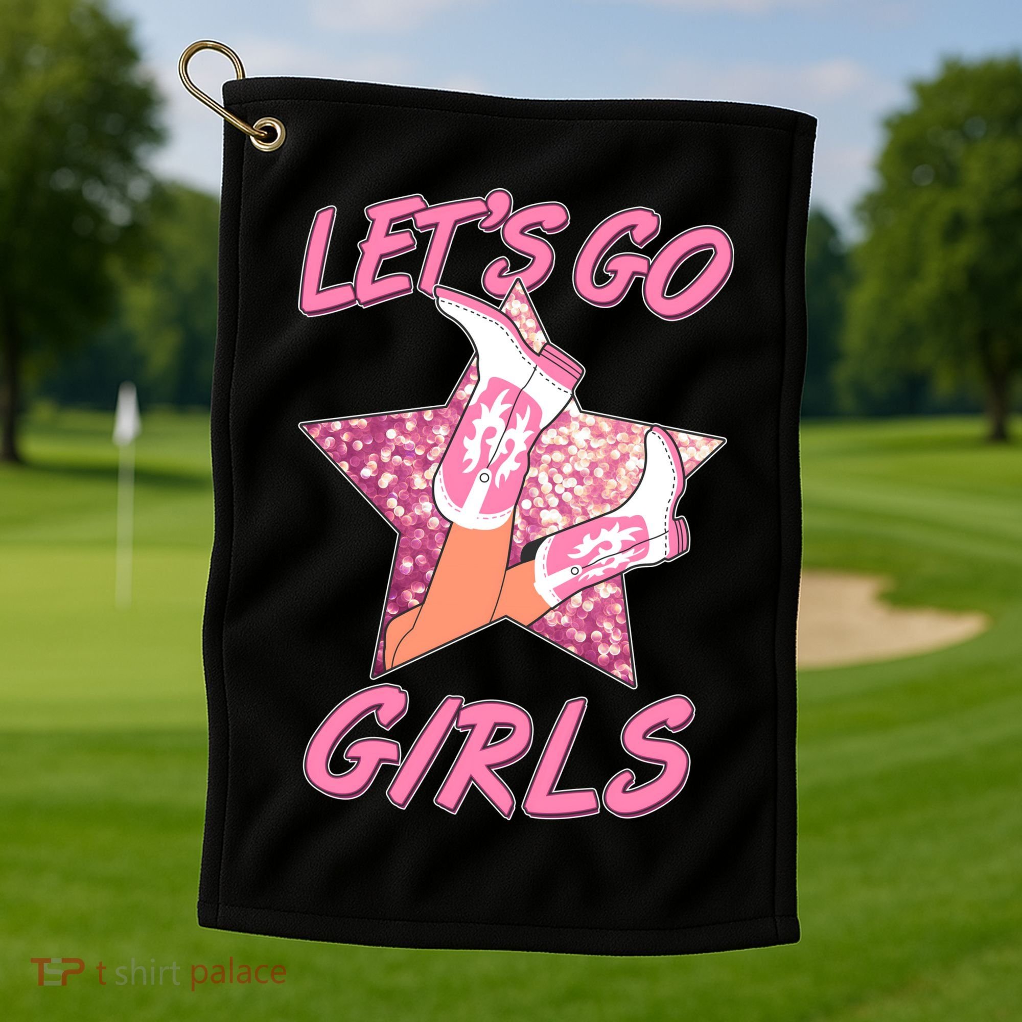 Cute Let's Go Cowgirls Golf Towel