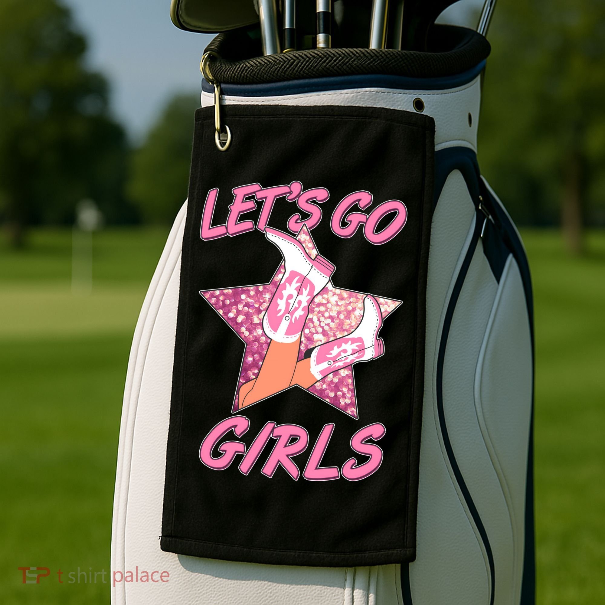 Cute Let's Go Cowgirls Golf Towel