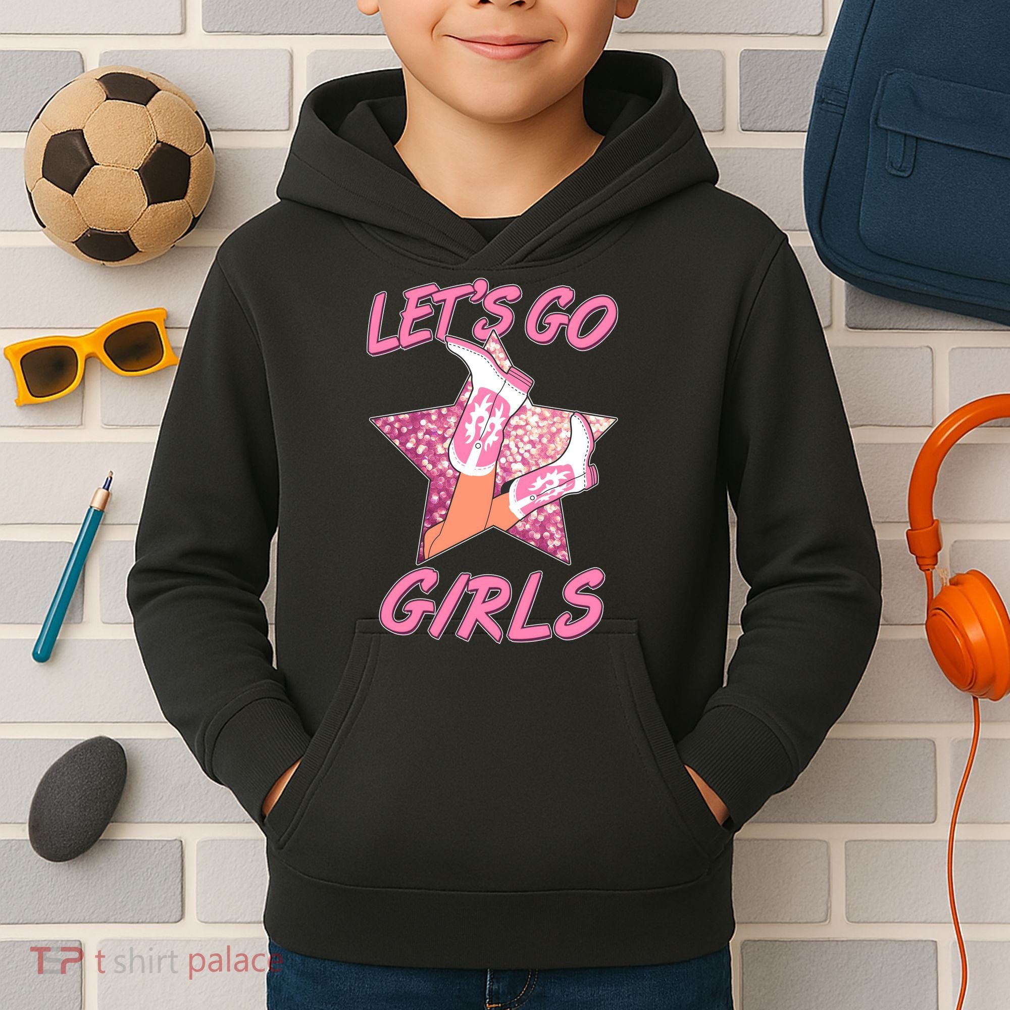 Cute Let's Go Cowgirls Kids Hoodie