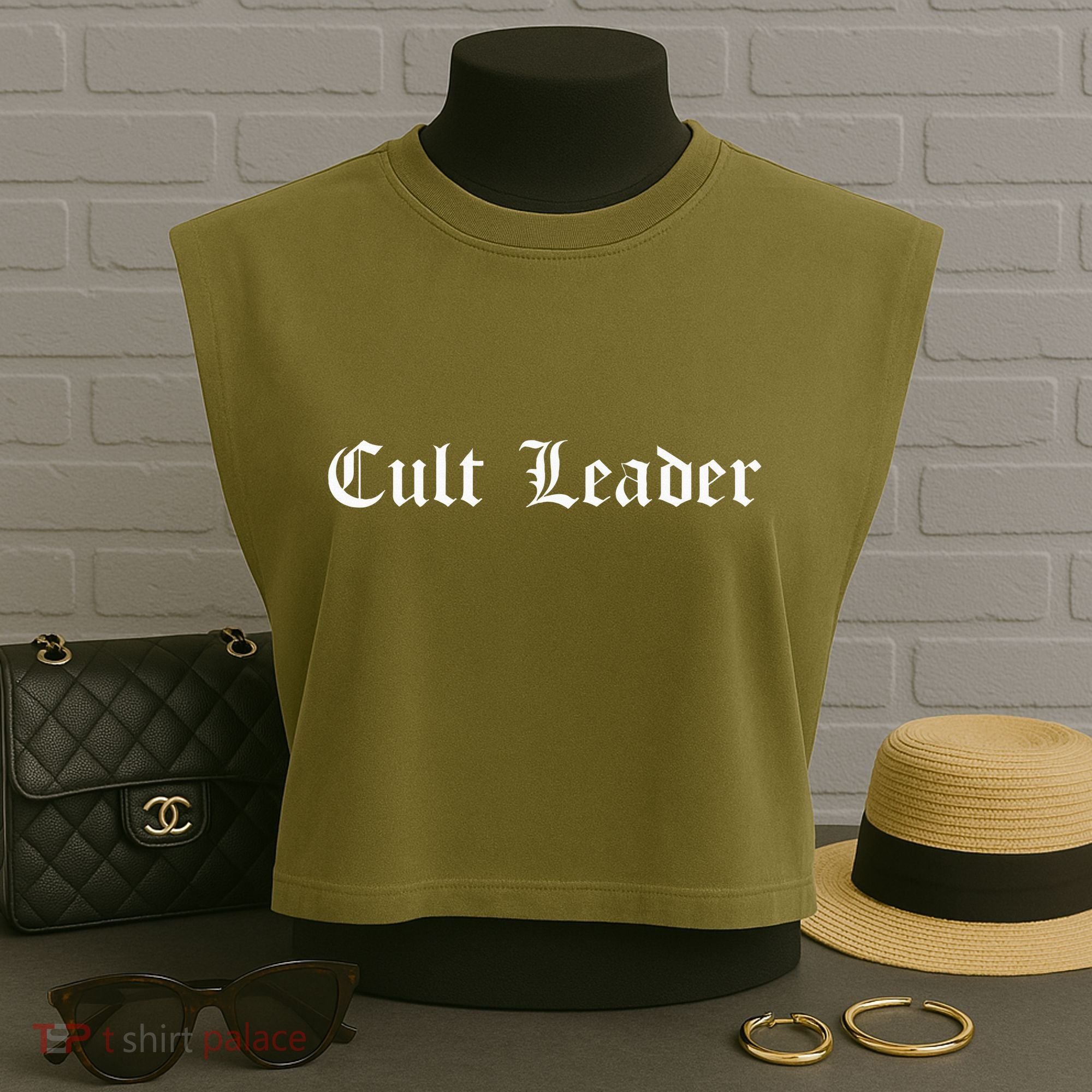 Cult Leader Gothic Occult Goth Occultism Garment-Dyed Women's Muscle Tee
