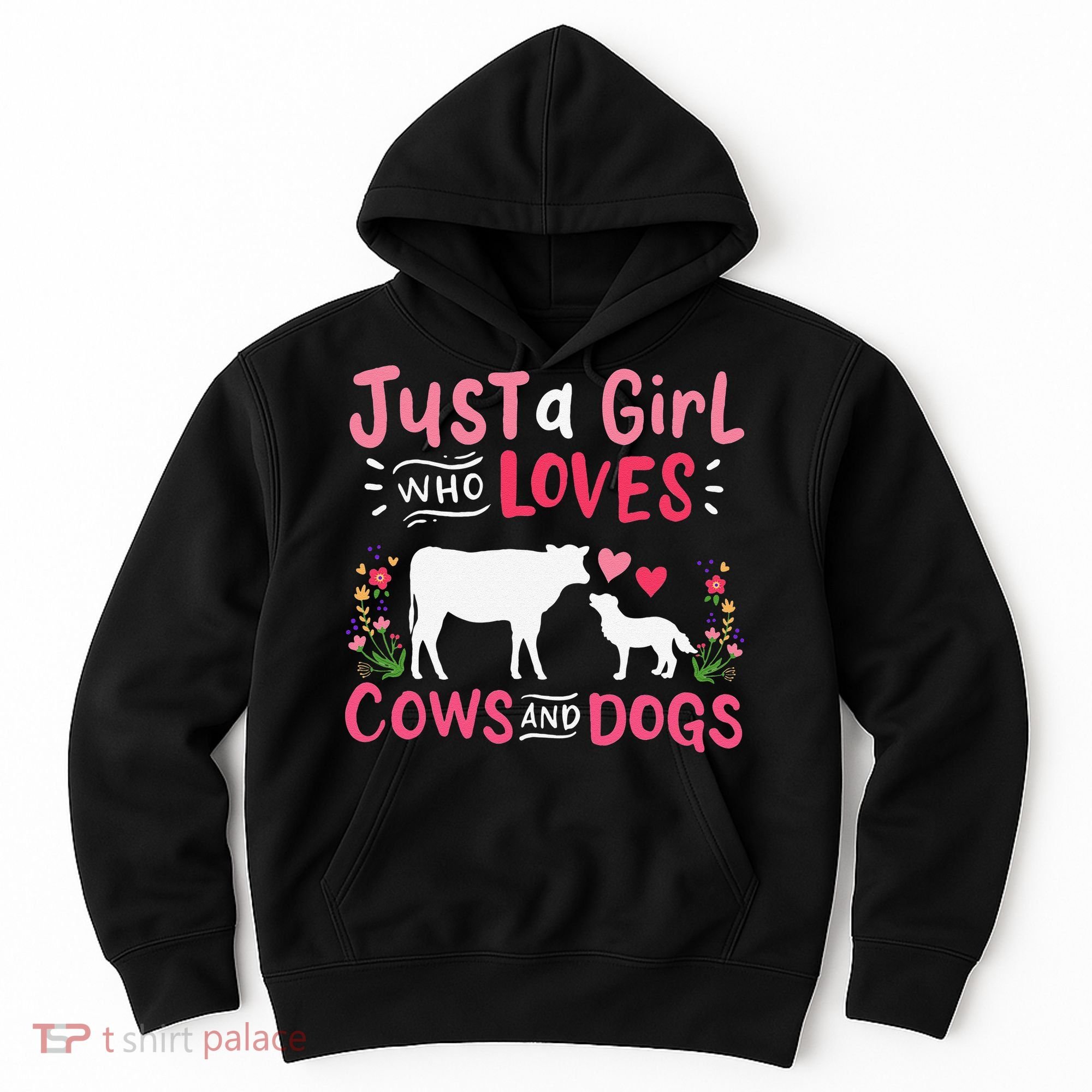 Cow Lover Gift Just a  Who Loves Cows and Dogs Farmer Hoodie