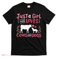 Cow Lover Gift Just a  Who Loves Cows and Dogs Farmer T-Shirt thumb 0