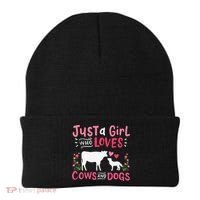 Cow Lover Gift Just a  Who Loves Cows and Dogs Farmer Beanie thumb 0