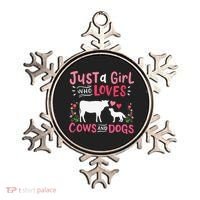 Cow Lover Gift Just a  Who Loves Cows and Dogs Farmer Ornament thumb 0