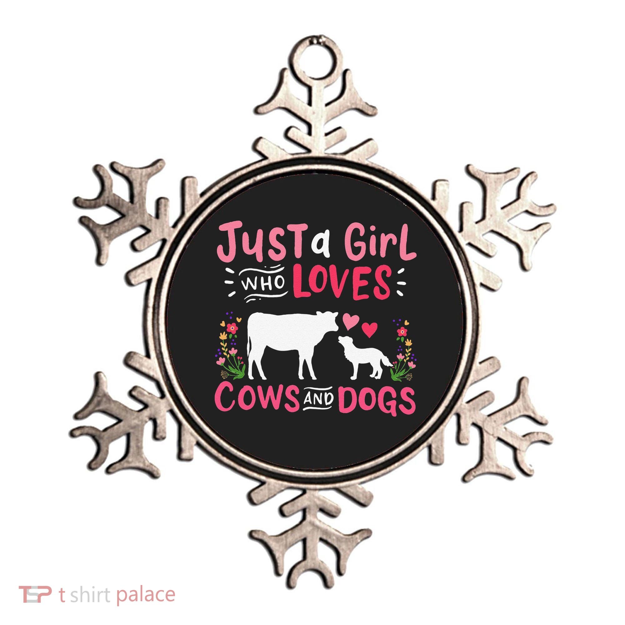 Cow Lover Gift Just a  Who Loves Cows and Dogs Farmer Ornament