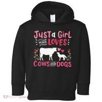 Cow Lover Gift Just a  Who Loves Cows and Dogs Farmer Toddler Hoodie thumb 0