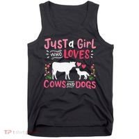 Cow Lover Gift Just a  Who Loves Cows and Dogs Farmer Tank Top thumb 0