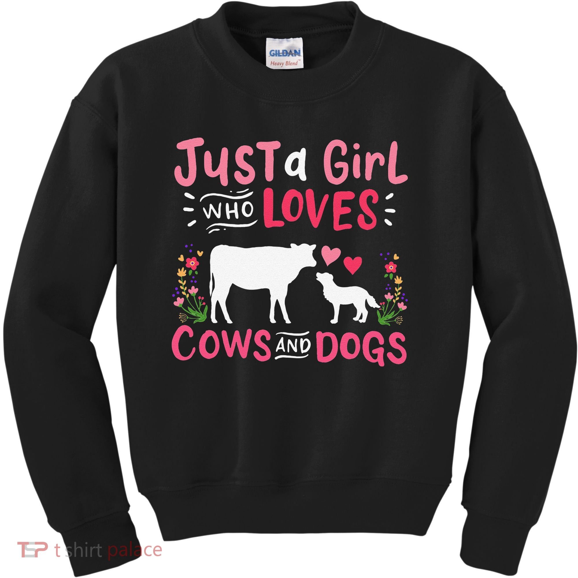 Cow Lover Gift Just a  Who Loves Cows and Dogs Farmer Kids Sweatshirt