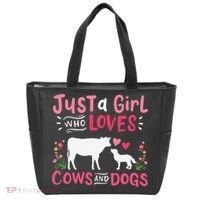 Cow Lover Gift Just a  Who Loves Cows and Dogs Farmer Tote Bag thumb 0