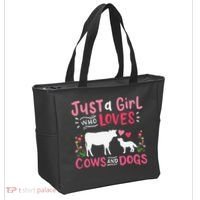 Cow Lover Gift Just a  Who Loves Cows and Dogs Farmer Tote Bag thumb 2