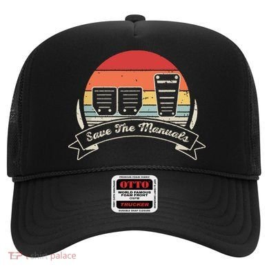 Car Lover Gift Vintage Retro Save The Manuals Stick Hat