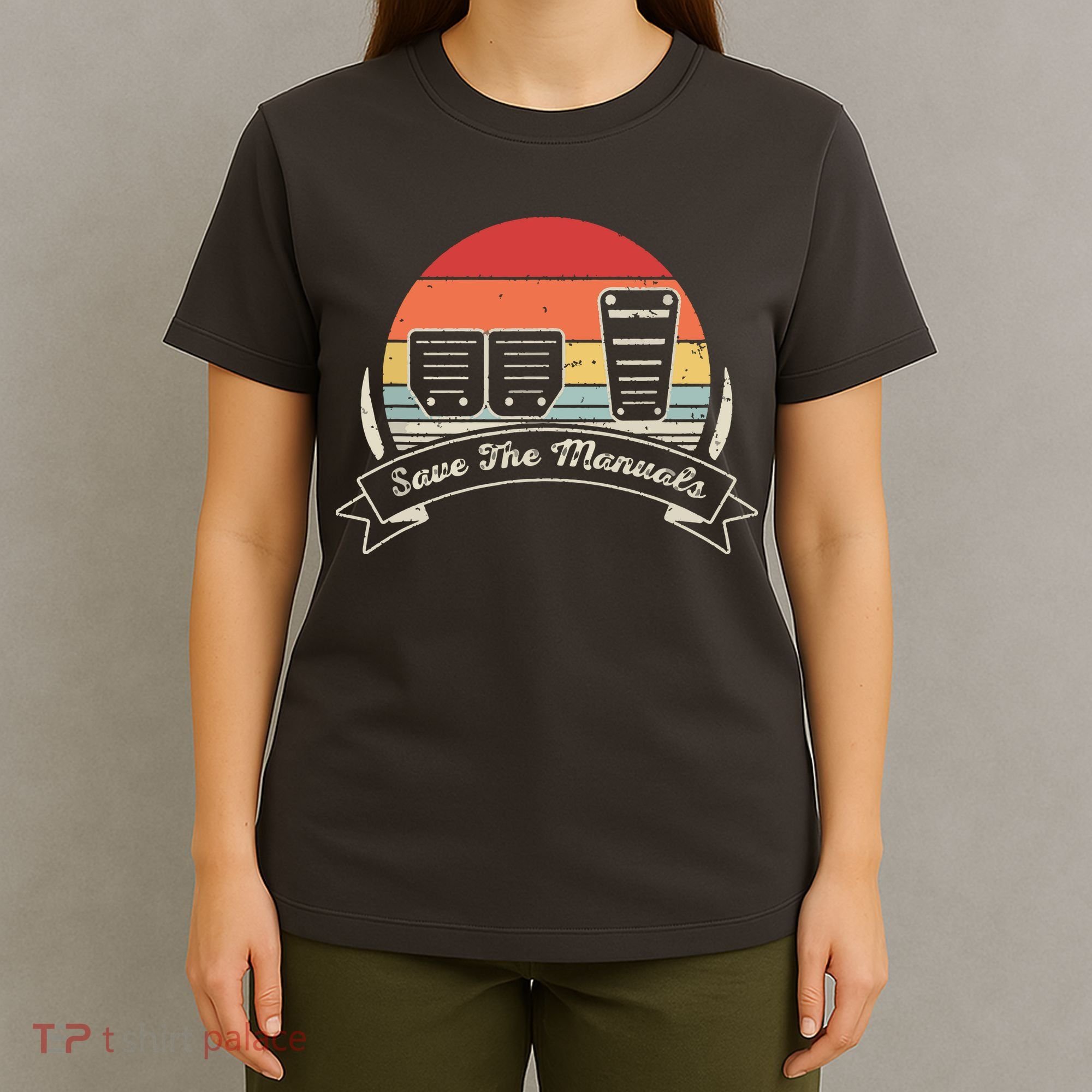 Car Lover Gift Vintage Retro Save The Manuals Stick T-Shirt