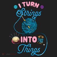 Crochet Lover Gift I Turn Strings Into Things Funny Knitting Hat thumb 2