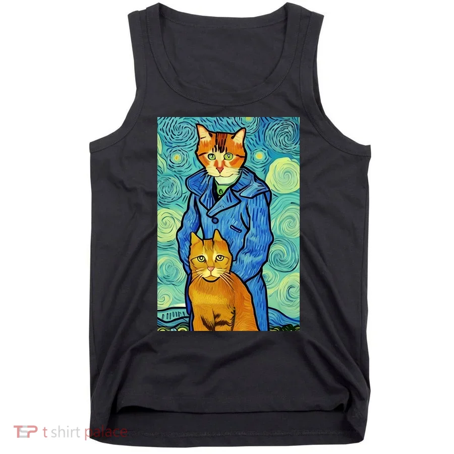 Cat Lover Gift Van Gogh Style Art Tank Top