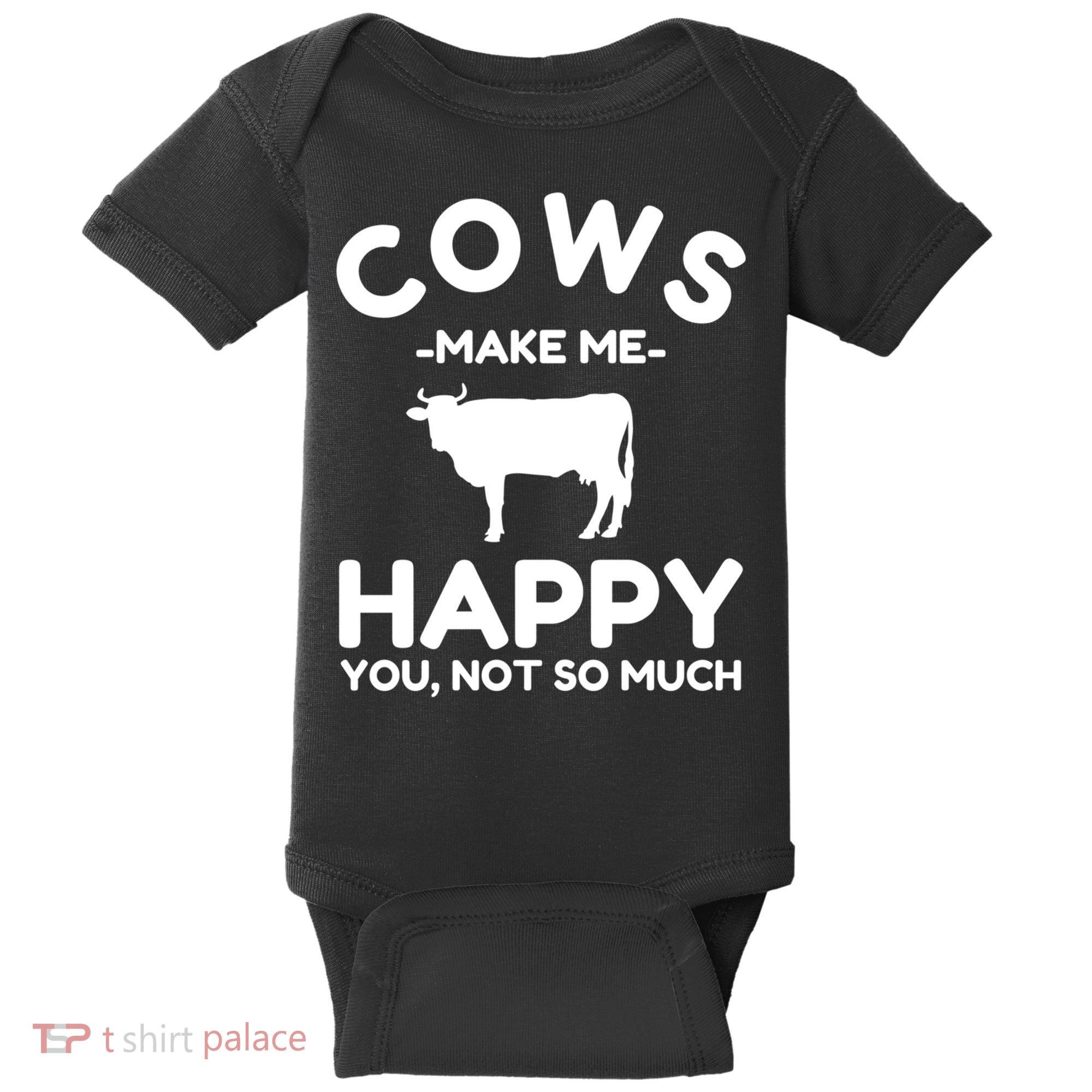 Cow Lover Gift Funny Cow Humor Gift Make Me Happy Baby Bodysuit