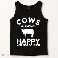 Cow Lover Gift Funny Cow Humor Gift Make Me Happy Tank Top thumb 2