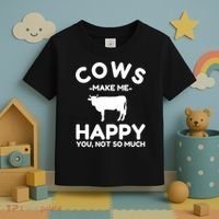 Cow Lover Gift Funny Cow Humor Gift Make Me Happy Toddler T-Shirt thumb 3