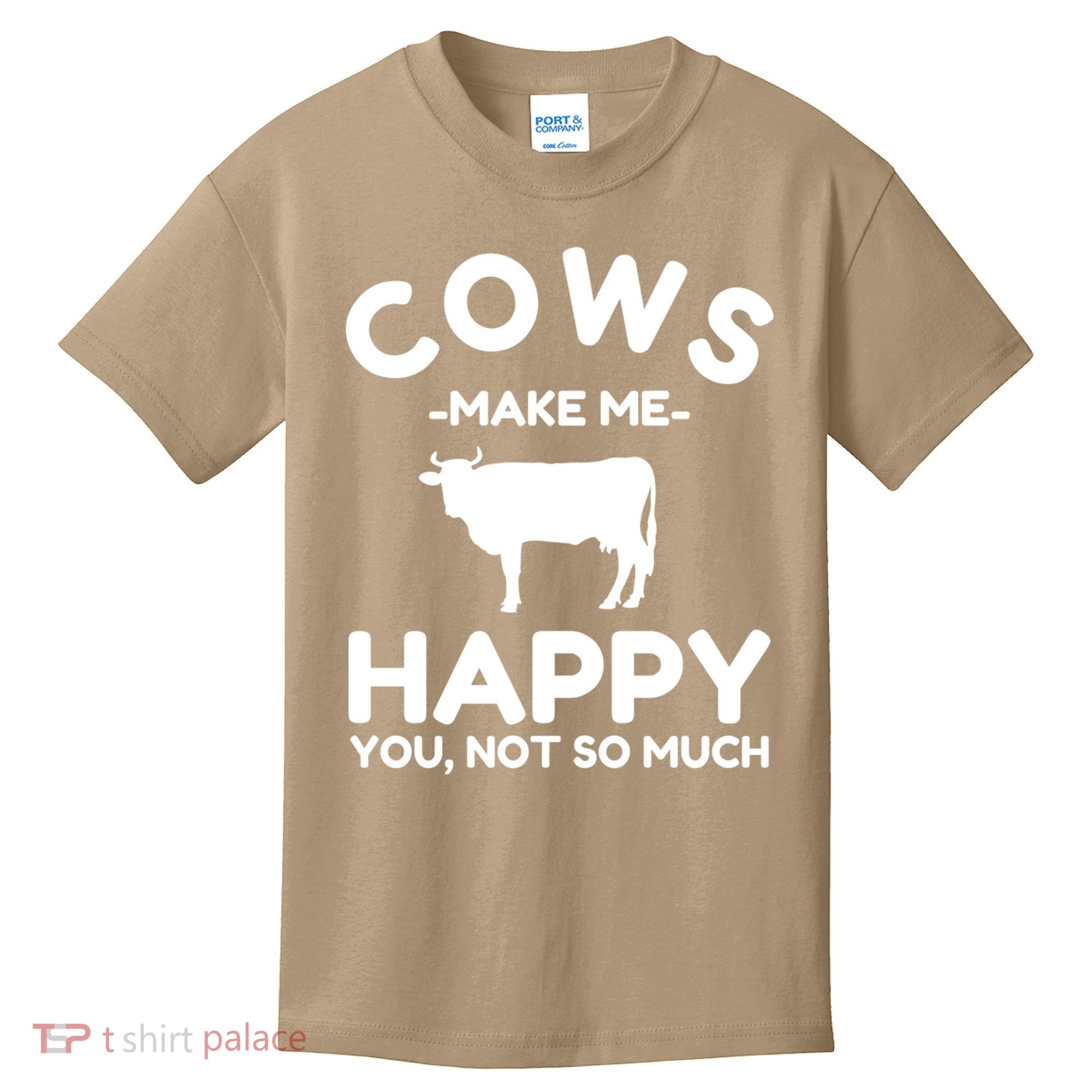 Cow Lover Gift Funny Cow Humor Gift Make Me Happy Kids T-Shirt