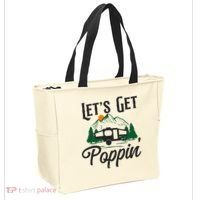 Camping Let'S Get Poppin' Pop Up Camper Tote Bag thumb 2