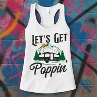 Camping Let'S Get Poppin' Pop Up Camper Women's Tank Top thumb 3