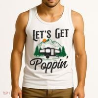 Camping Let'S Get Poppin' Pop Up Camper Tank Top thumb 3