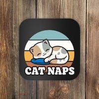 Cat Lovers Gift Nap Lover Sleepy Cute Kawaii Cat Naps Coaster thumb 0