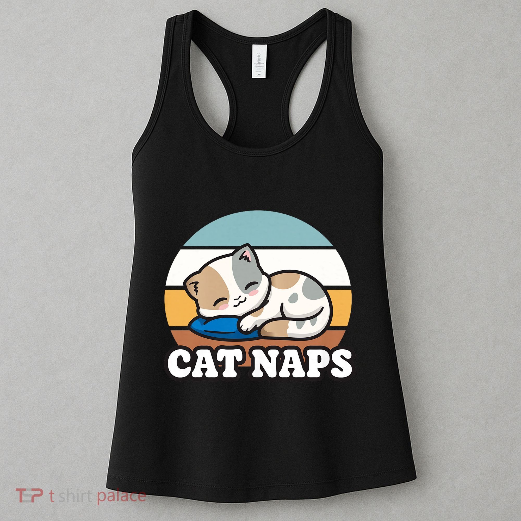 Cat Lovers Gift Nap Lover Sleepy Cute Kawaii Cat Naps Women's Tank Top