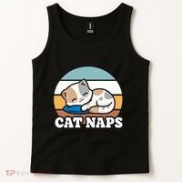 Cat Lovers Gift Nap Lover Sleepy Cute Kawaii Cat Naps Tank Top thumb 2