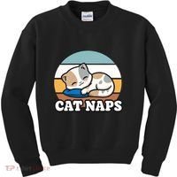 Cat Lovers Gift Nap Lover Sleepy Cute Kawaii Cat Naps Kids Sweatshirt thumb 0