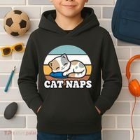 Cat Lovers Gift Nap Lover Sleepy Cute Kawaii Cat Naps Kids Hoodie thumb 2