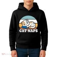 Cat Lovers Gift Nap Lover Sleepy Cute Kawaii Cat Naps Kids Hoodie thumb 4