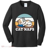 Cat Lovers Gift Nap Lover Sleepy Cute Kawaii Cat Naps Kids Long Sleeve Shirt thumb 0