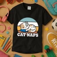 Cat Lovers Gift Nap Lover Sleepy Cute Kawaii Cat Naps Kids T-Shirt thumb 3
