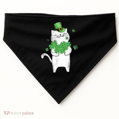 Cat Leprechaun Gift Cat Lover Shamrock Gift St Patrick's Day Gift USA-Made Doggie Bandana