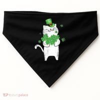 Cat Leprechaun Gift Cat Lover Shamrock Gift St Patrick's Day Gift USA-Made Doggie Bandana thumb 0