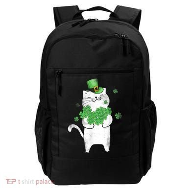 Cat Leprechaun Gift Cat Lover Shamrock Gift St Patrick's Day Gift Backpack