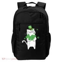Cat Leprechaun Gift Cat Lover Shamrock Gift St Patrick's Day Gift Backpack thumb 0