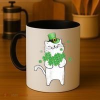 Cat Leprechaun Gift Cat Lover Shamrock Gift St Patrick's Day Gift Coffee Mug thumb 4