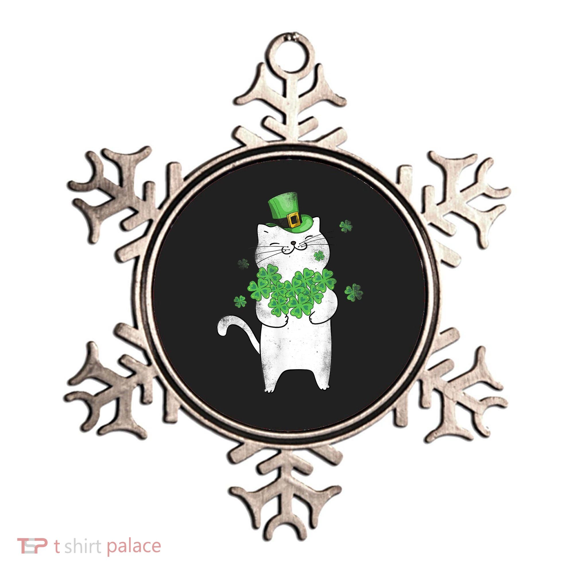 Cat Leprechaun Gift Cat Lover Shamrock Gift St Patrick's Day Gift Ornament