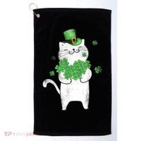 Cat Leprechaun Gift Cat Lover Shamrock Gift St Patrick's Day Gift Golf Towel thumb 0